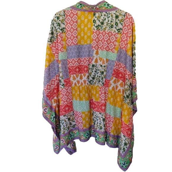 Floral Open Front Cardigan Tolani Collection Women's Size 1X Boho Beach Vacay - Picture 4 of 11